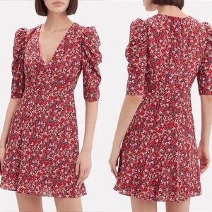 SALONI Red Floral Mini Dress